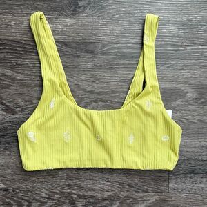 🐿️ NWT Urban Outfitters Desert Dreamer Ribbed Green Embroidered Top Size Large